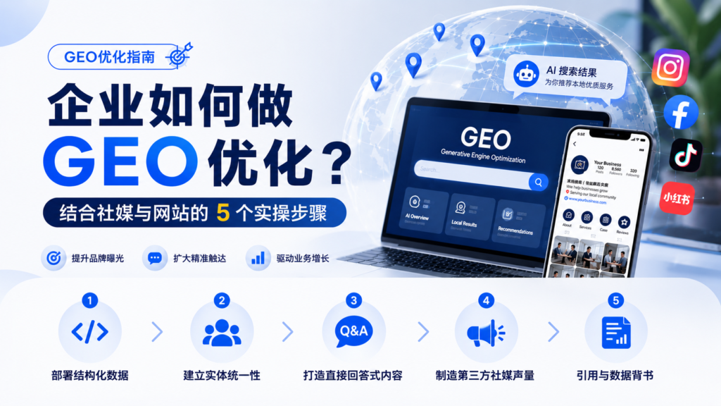 企业如何做 GEO优化?结合社媒与网站的 5 个实操步骤
